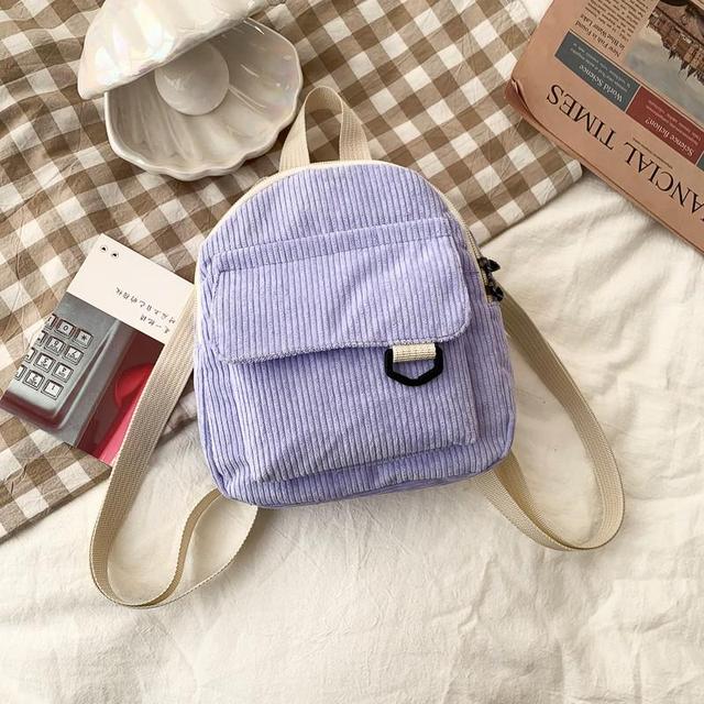 Trendy Corduroy Compact Backpack
