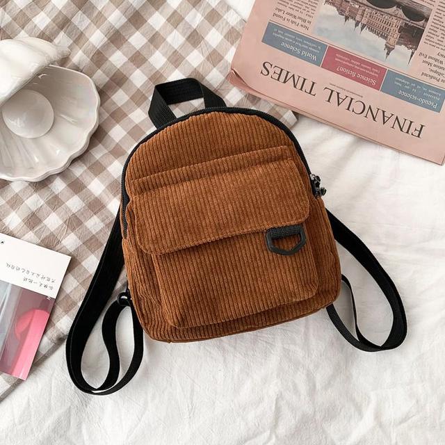Trendy Corduroy Compact Backpack