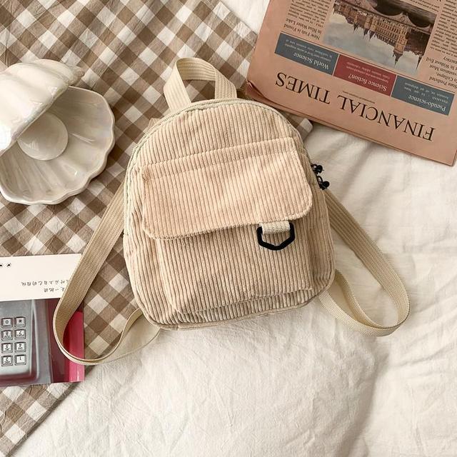 Trendy Corduroy Compact Backpack