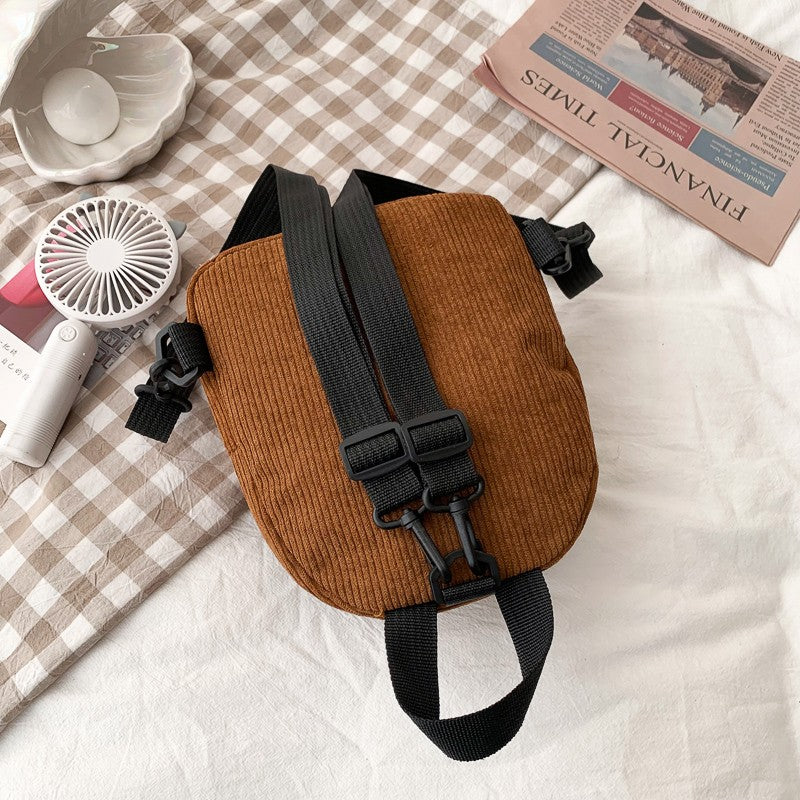 Trendy Corduroy Compact Backpack